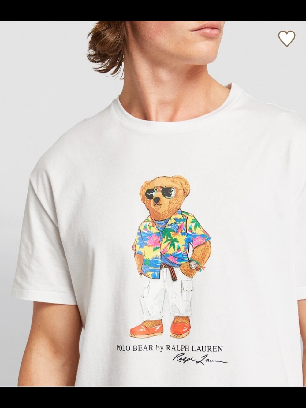 Ralph Lauren White Polo Bear Graphic Tee - Men's